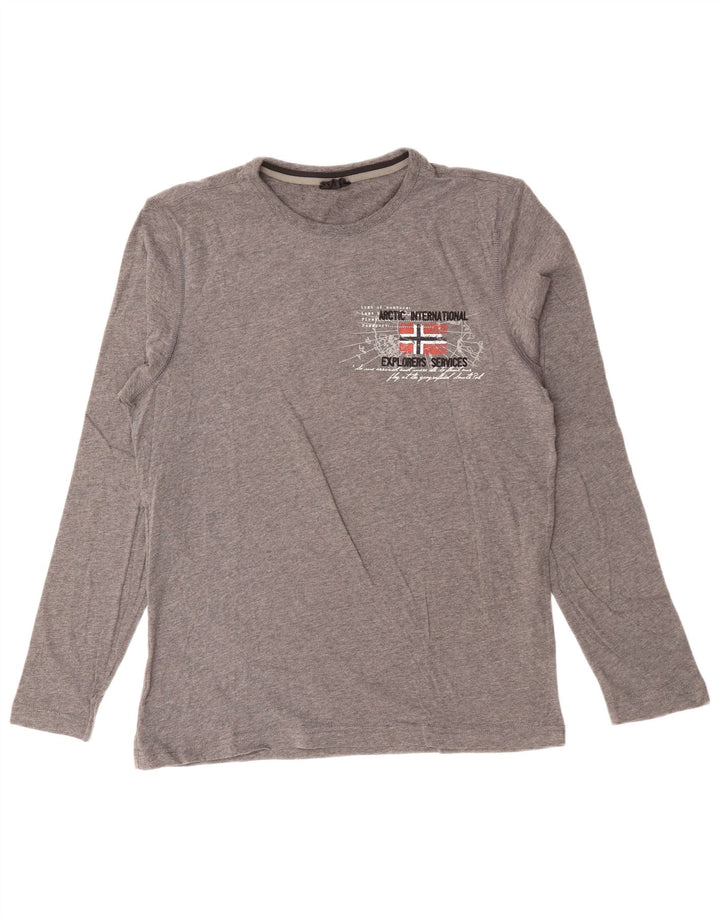 Top grafic pentru bărbați NAPAPIJRI cu mânecă lungă, gri mediu