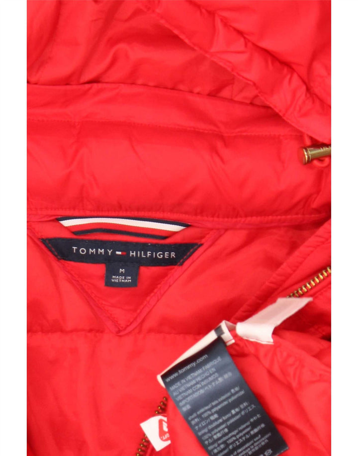 Jachetă căptușită cu glugă pentru femei Tommy Hilfiger UK 14 Poliamidă roșie medie