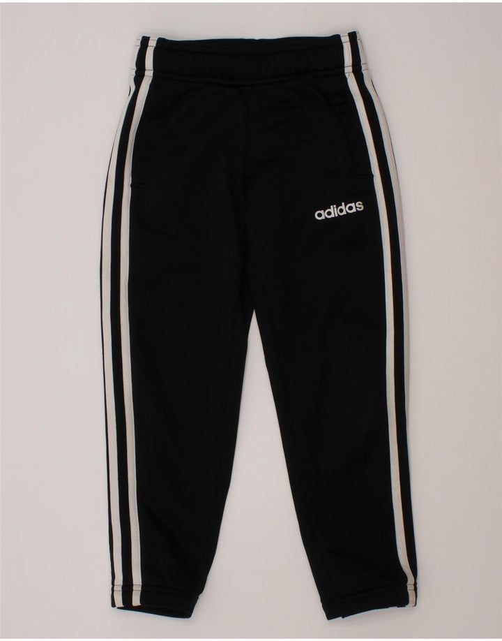 Pantaloni de trening Adidas Climalite pentru baieti 5-6 ani poliester negru