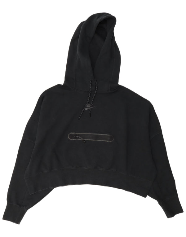 Jumper Nike Crop Oversized Hoodie pentru femei UK 14 Medium Black Bumbac
