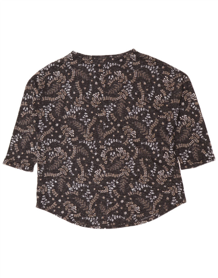 Marks & Spencer Top pentru femei cu mâneci 3/4 UK 16, mare, negru, poliester floral