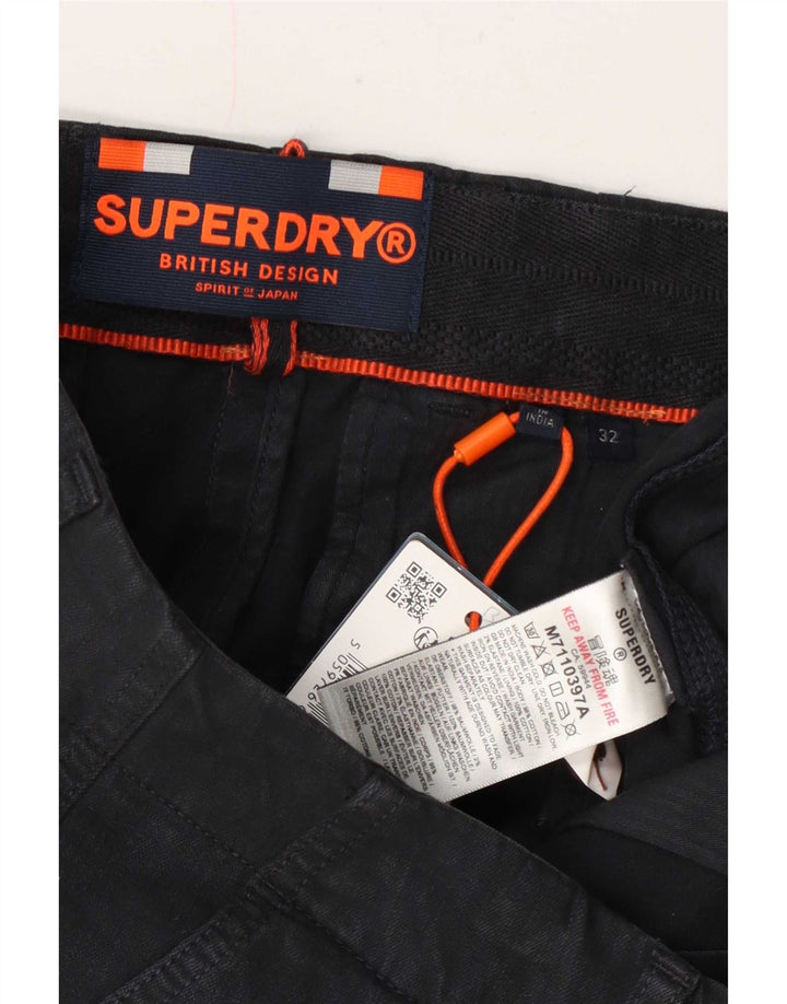 Pantaloni scurți chino pentru bărbați Superdry W32, bumbac, albastru bleumarin mediu