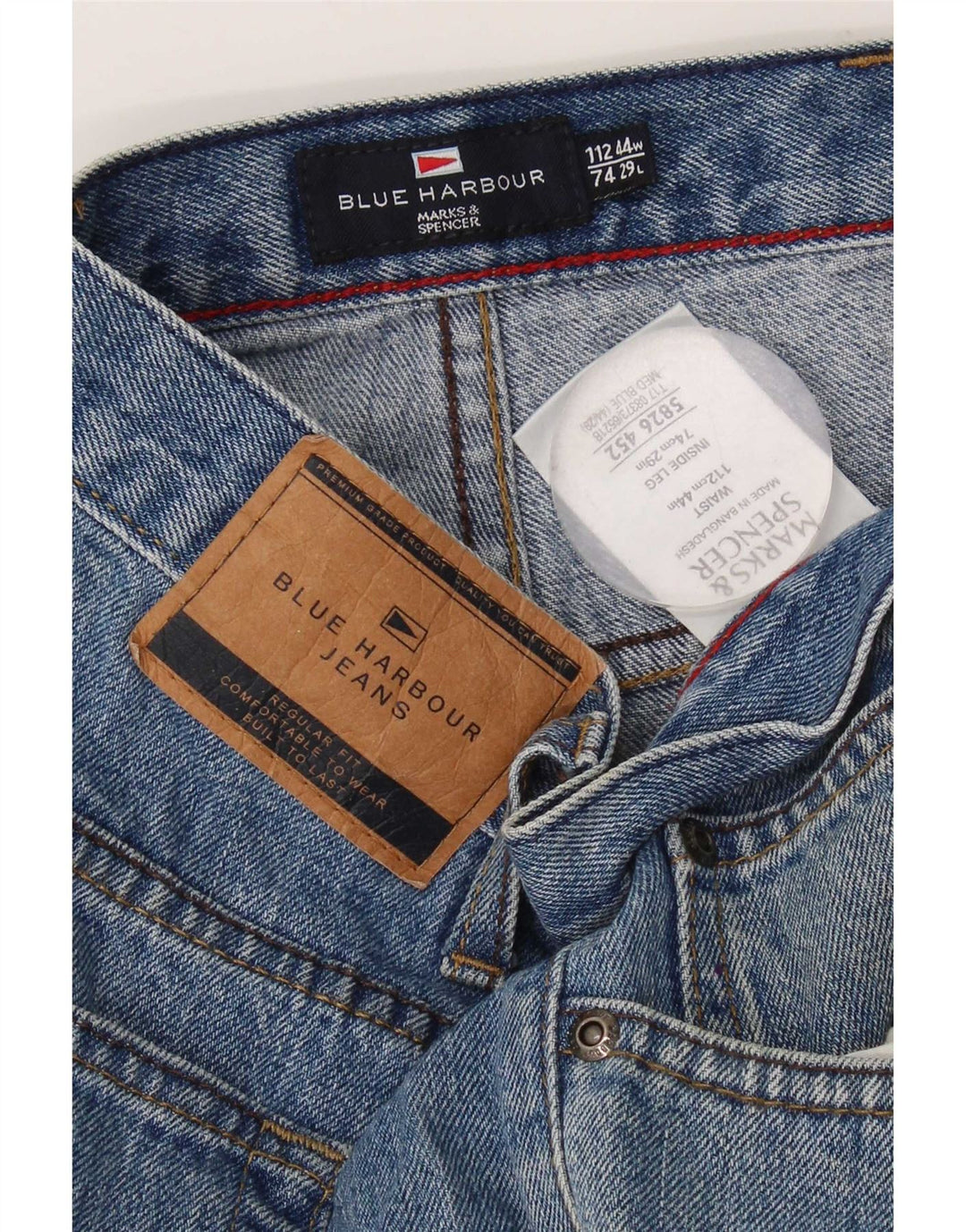 Blugi drepti pentru bărbați Marks & Spencer Blue Harbour W44 L29 bumbac