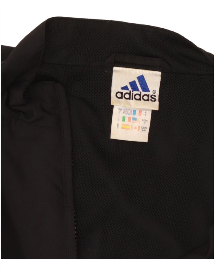 Trening pentru bărbați Adidas cu mânecă scurtă, jachetă de top, poliester negru mic