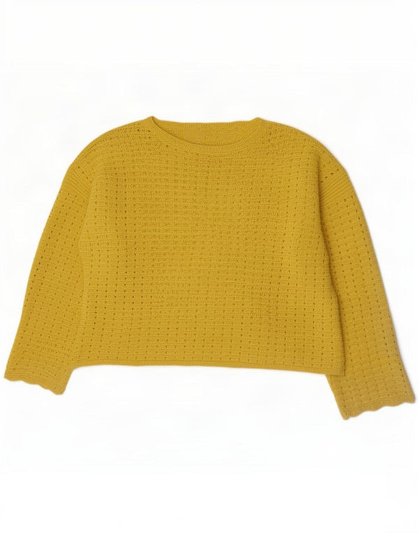 Pulover pentru femei Marks & Spencer Crop Boat Gât, UK 18 XL Galben