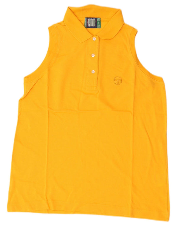 Tricou polo fără mâneci pentru femei Sergio Tacchini UK 10 Bumbac galben mic