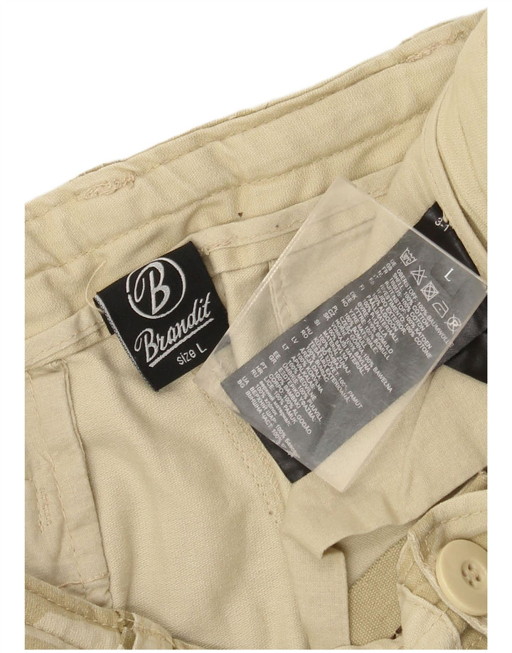 Pantaloni scurți cargo Brandit pentru bărbați, mari W36, bumbac, camuflaj, kaki