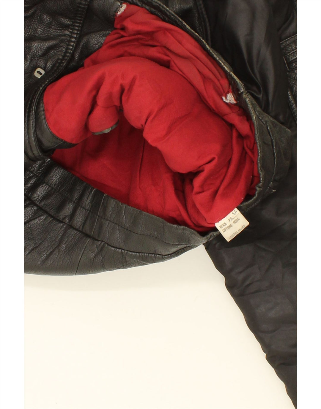 50 CINQUANTA  Mens Leather Jacket IT 54 2XL Black Leather Vintage 50 Cinquanta and Second-Hand 50 Cinquanta from Messina Hembry 