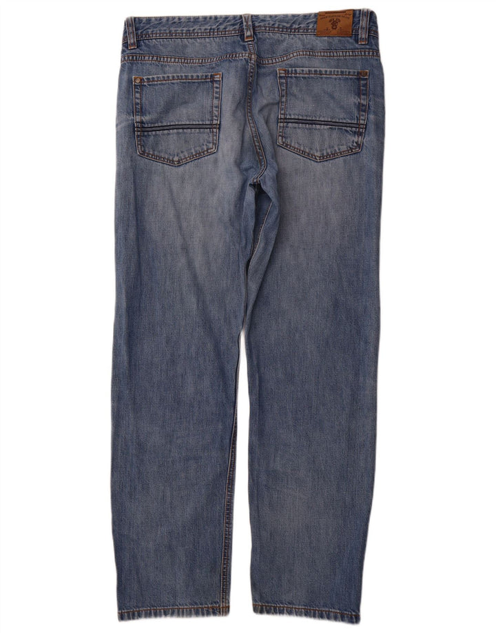 CREW CLOTHING Jeans drept bărbați W36 L31 Bumbac albastru