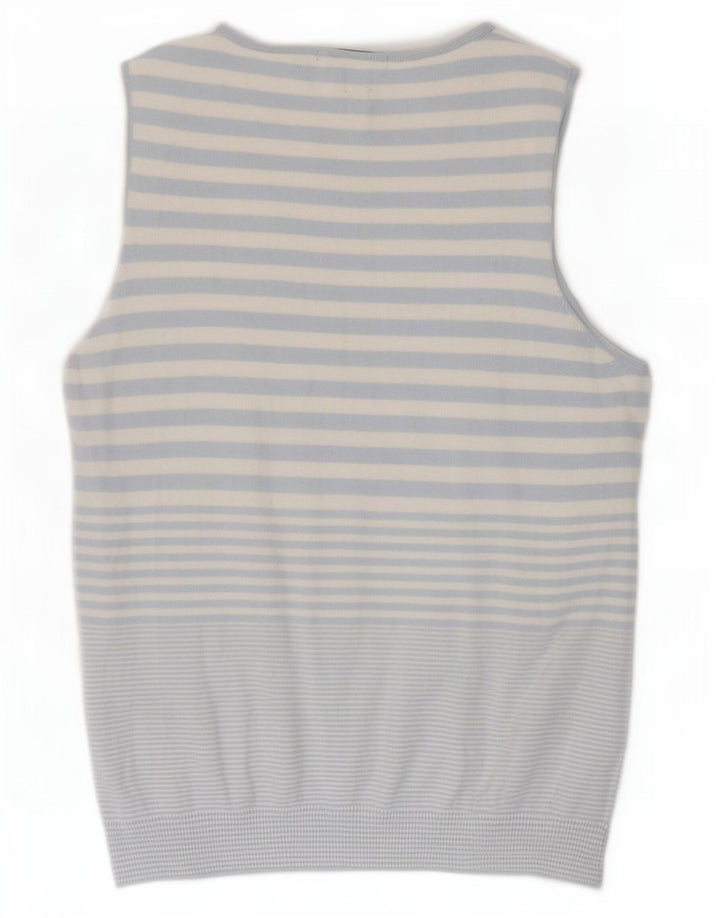 Gap Womens Vest Tank Top UK 12 Medium Blue Striped Bumbac