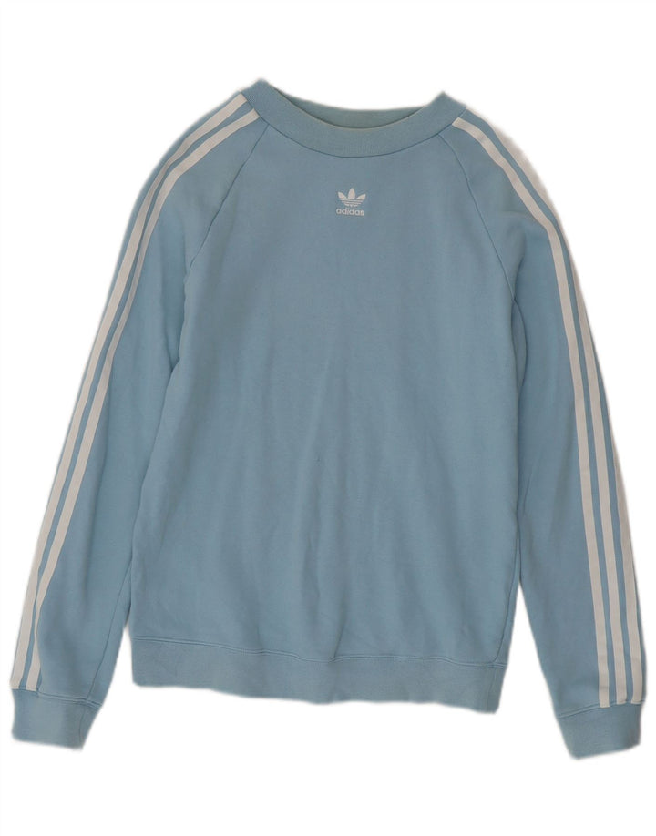Pulover adidas pentru femei UK 10 mic, albastru, bumbac