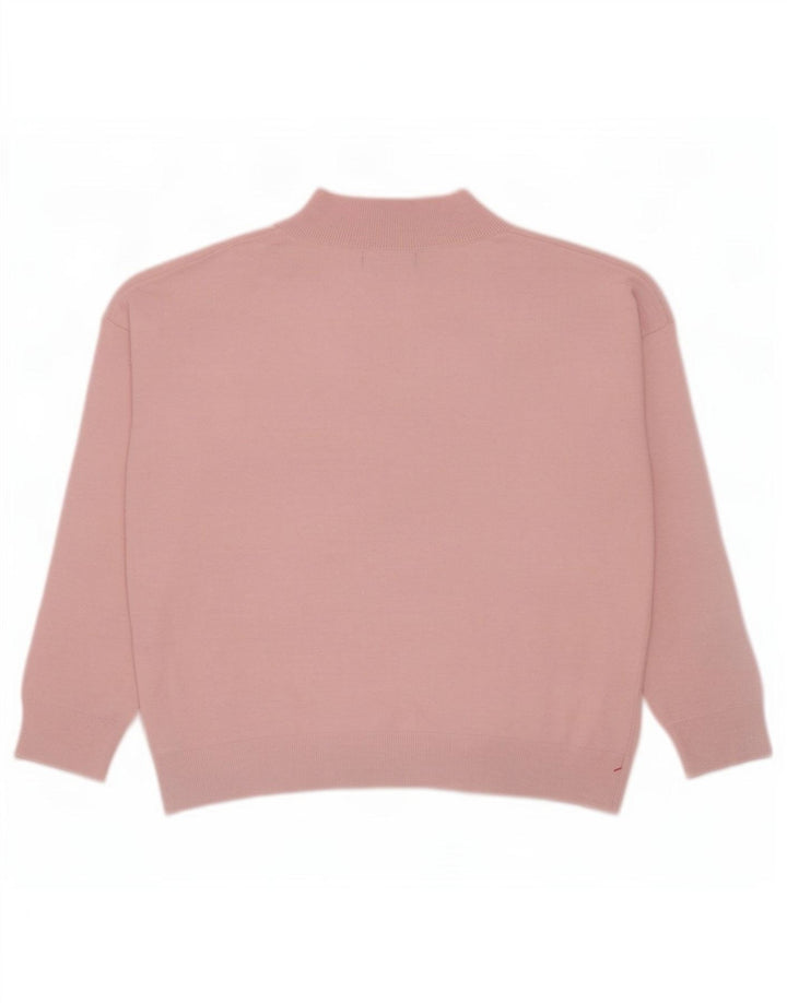 Pulover cu decolteu în V supradimensionat pentru femei Marks & Spencer UK 14 Roz mediu