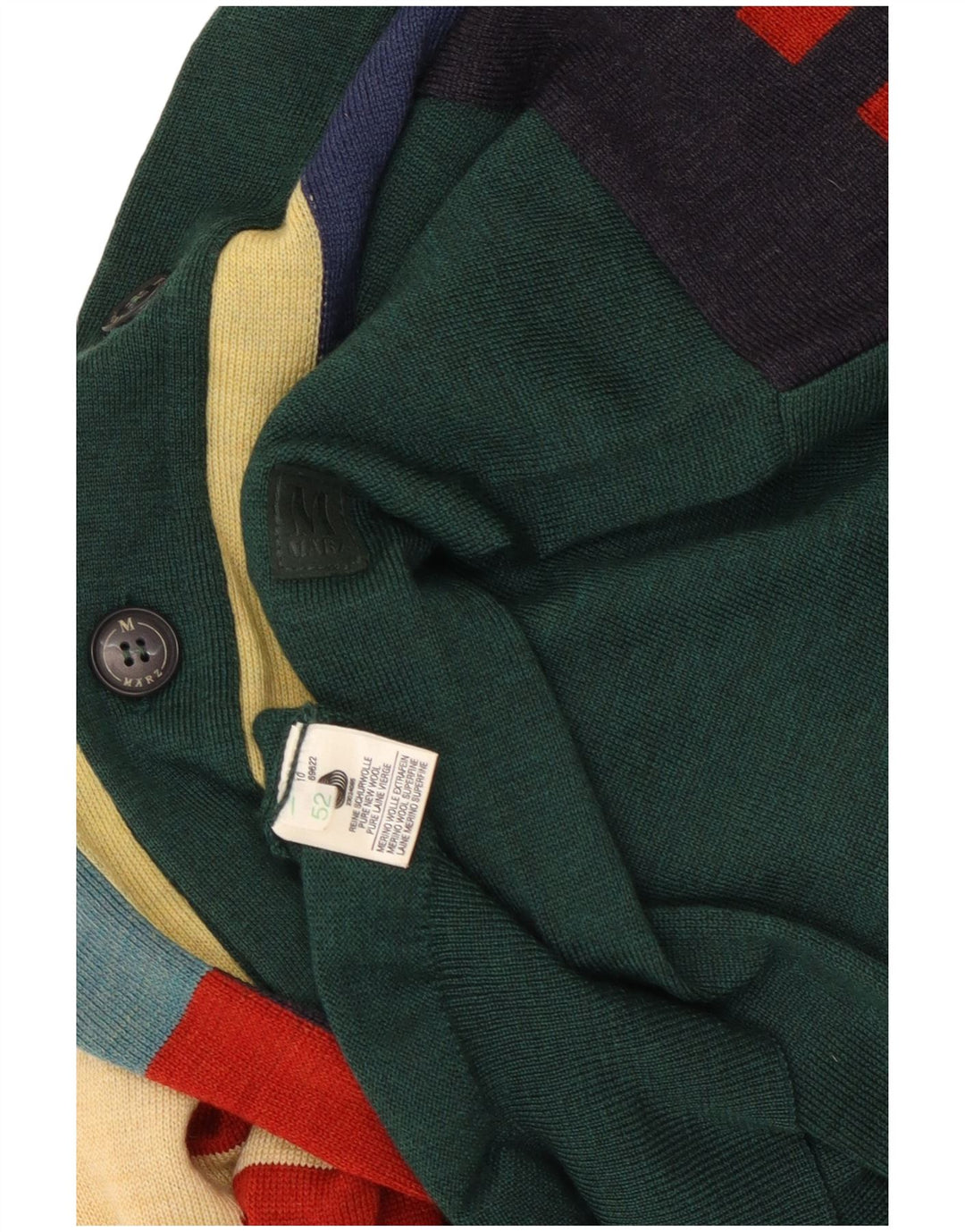 Pulover cardigan pentru bărbați Marz IT 52 Lână mare, verde, color bloc