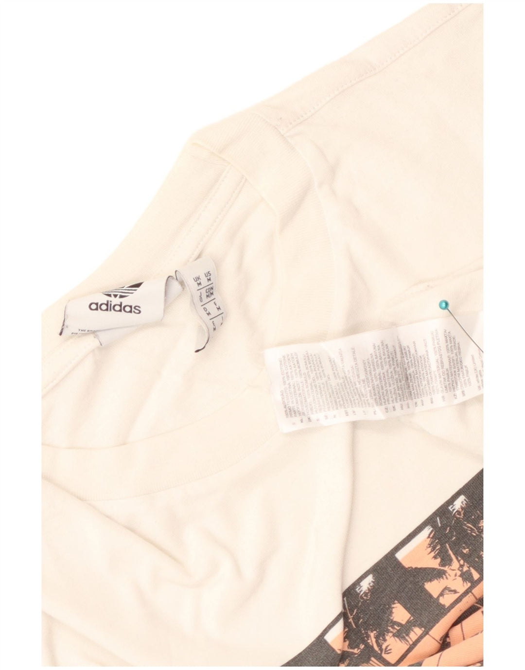 Tricou grafic pentru bărbați Adidas Top Medium White Bumbac