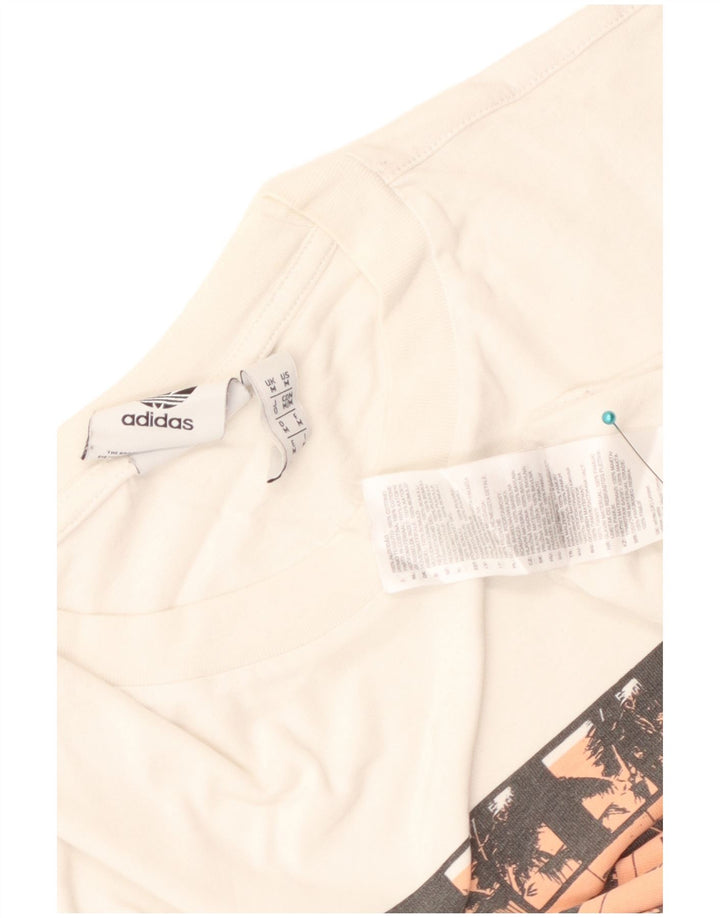 Tricou grafic pentru bărbați Adidas Top Medium White Bumbac
