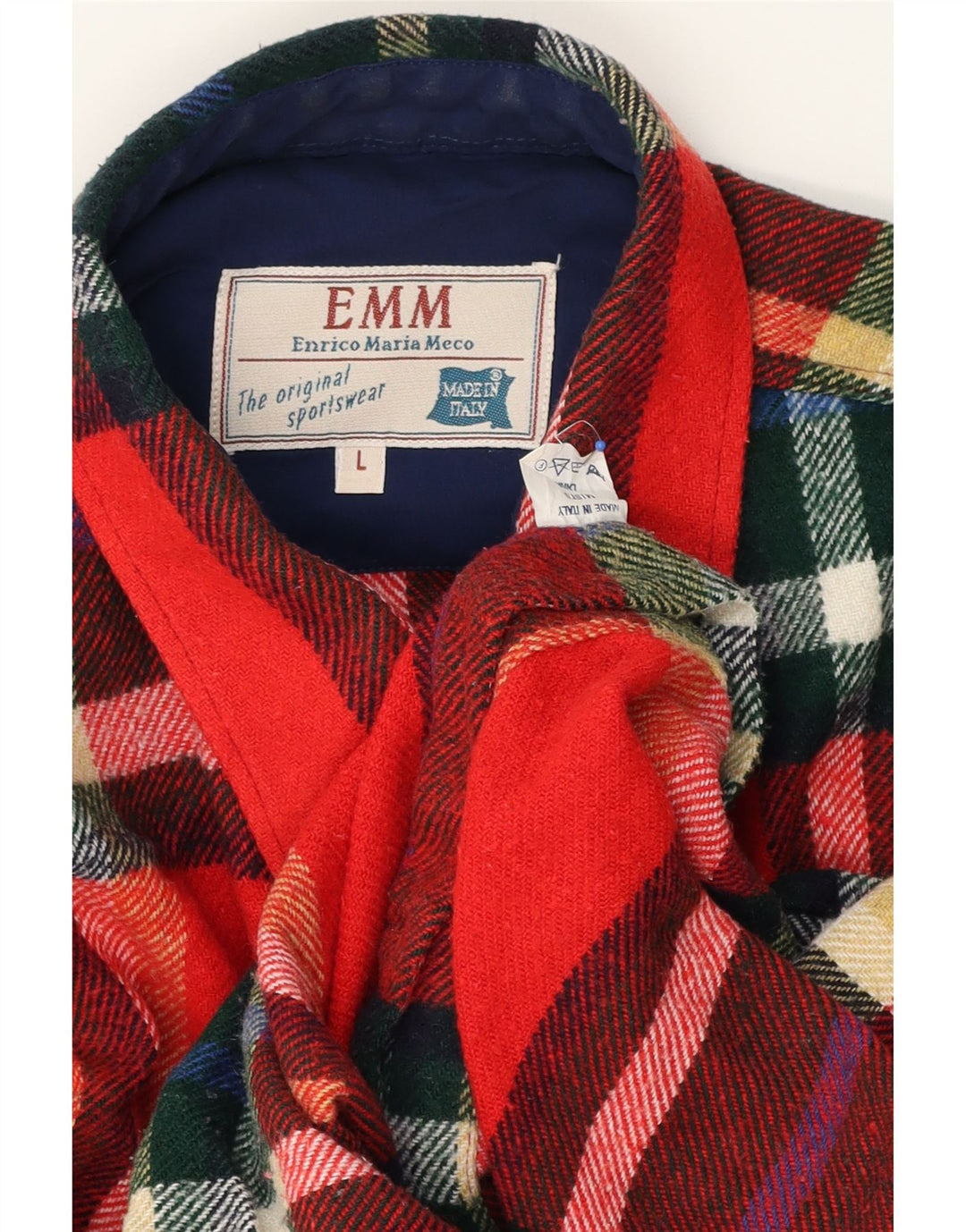 Cămașă de flanel pentru bărbați VINTAGE Lână în carouri roșie mare