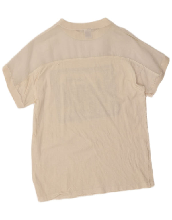 Tricou cu grafic vintage pentru femei Top UK 14 Medium White Bumbac