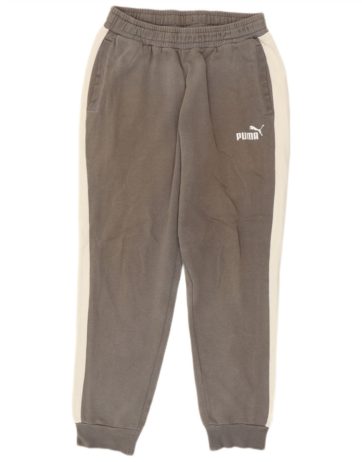 Pantaloni de trening pentru bărbați Puma Pantaloni de jogging, gri mediu, bumbac color bloc