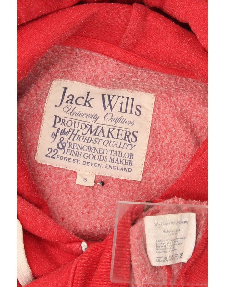 Pulover Jack Wills pentru bărbați, cu fermoar și grafic, bumbac mic, roșu