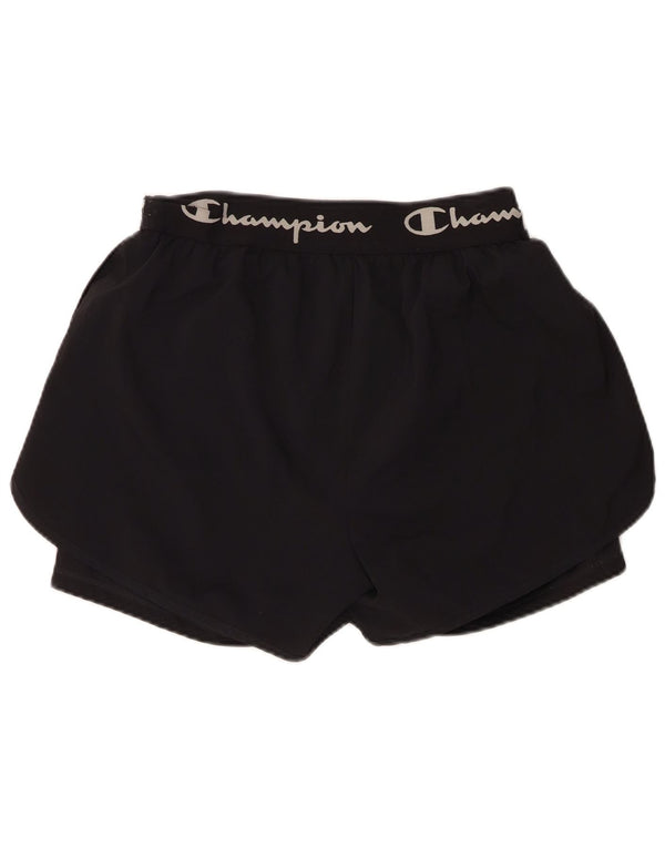 Pantaloni scurți sport grafic Champion pentru femei UK 18 XL poliester negru