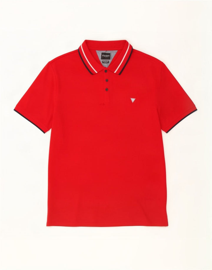 Cămașă polo Guess pentru bărbați cu dungi roșii mari