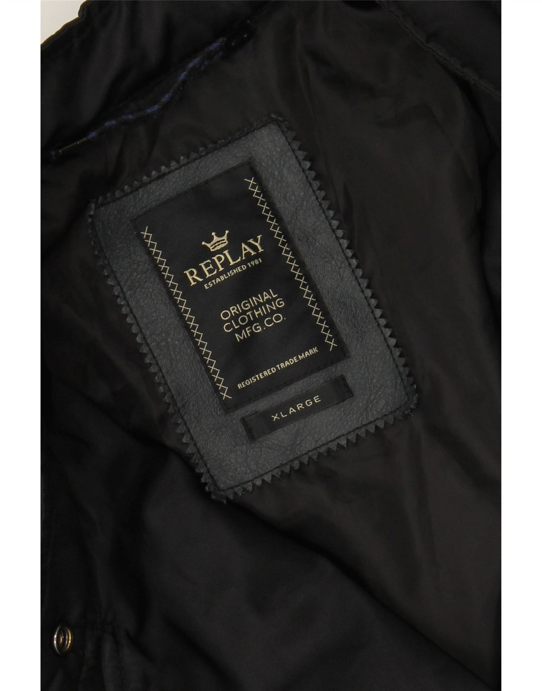 REPLAY Womens Racer Jacket UK 18 XL Black Vintage Replay and Second-Hand Replay from Messina Hembry 