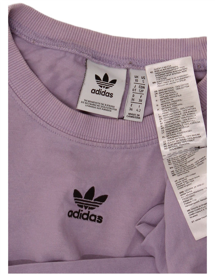 Tricou supradimensionat pentru femei ADIDAS UK 10 mic bumbac violet