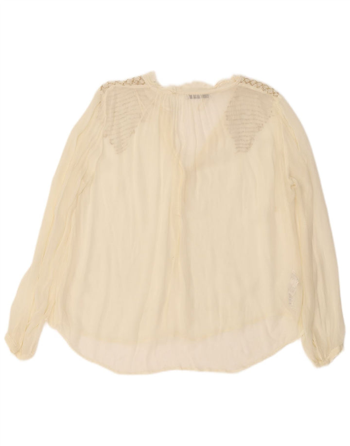 Bluză Mango pentru femei See Through Top UK 12 Medium Off White Viscose
