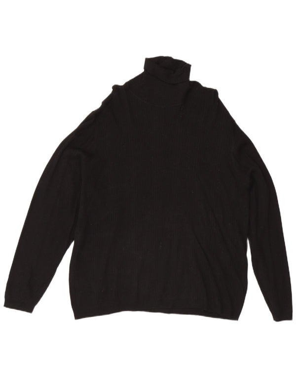 Pulover pentru femei Marks & Spencer cu gât rulat, UK 22 3XL, viscoză neagră