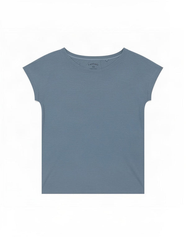 Tricou supradimensionat pentru femei Fat Face Top UK 10 Small Blue Cotton