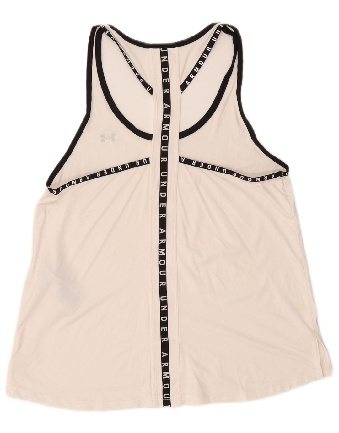 Top cu vestă grafică Under Armour pentru femei Heat Gear UK 12 Poliester alb mediu