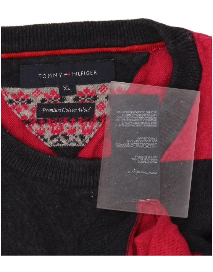 TOMMY HILFIGER Pulover pentru femei cu decolteu rotund, UK 18 XL, cu dungi roz