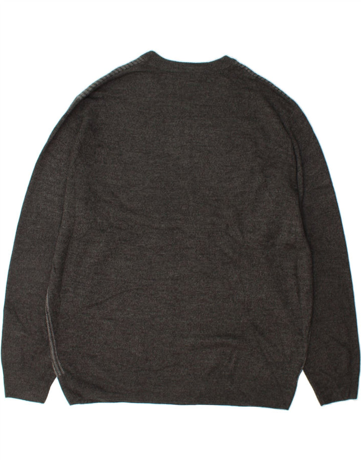 Pulover pentru bărbați DOCKERS cu decolteu rotund, 2XL, acrilic cu dungi gri