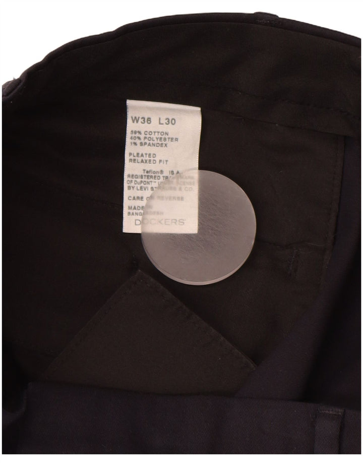 DOCKERS Pantaloni chino pentru bărbați, cu croială relaxată, L36 L30, bumbac bleumarin