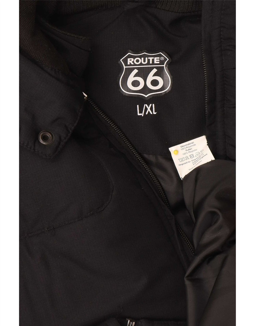 Jachetă căptușită cu glugă pentru bărbați Route 66 UK 40 Poliamidă neagră mare
