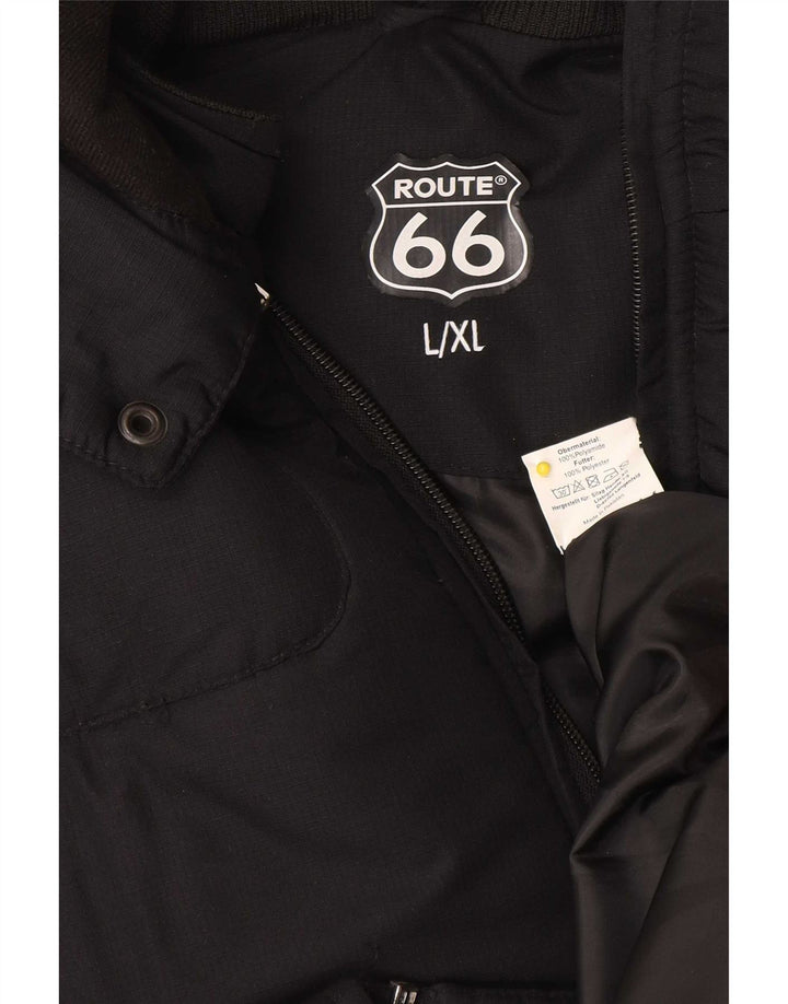 Jachetă căptușită cu glugă pentru bărbați Route 66 UK 40 Poliamidă neagră mare