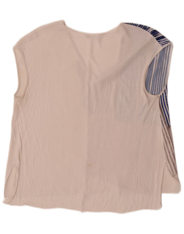 Bluză fără mâneci pentru femei Zara UK 14 Medium White Colorblock