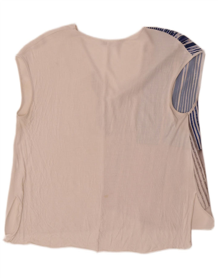 Bluză fără mâneci pentru femei Zara UK 14 Medium White Colorblock