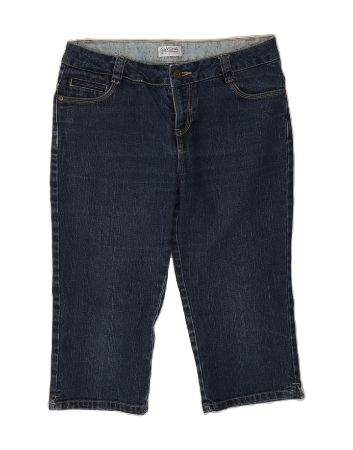 SASHA Womens Bermuda Denim Shorts UK 12 Medium W30  Blue Cotton Vintage Sasha and Second-Hand Sasha from Messina Hembry 