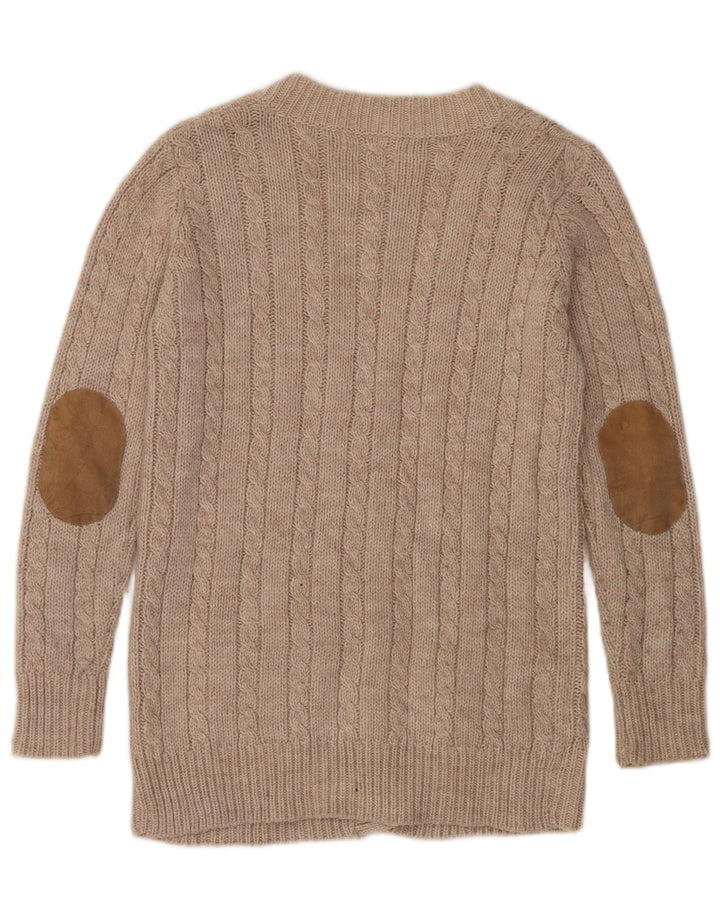 Pulover cardigan pentru femei Zara UK 14 Medium Bej Acrilic