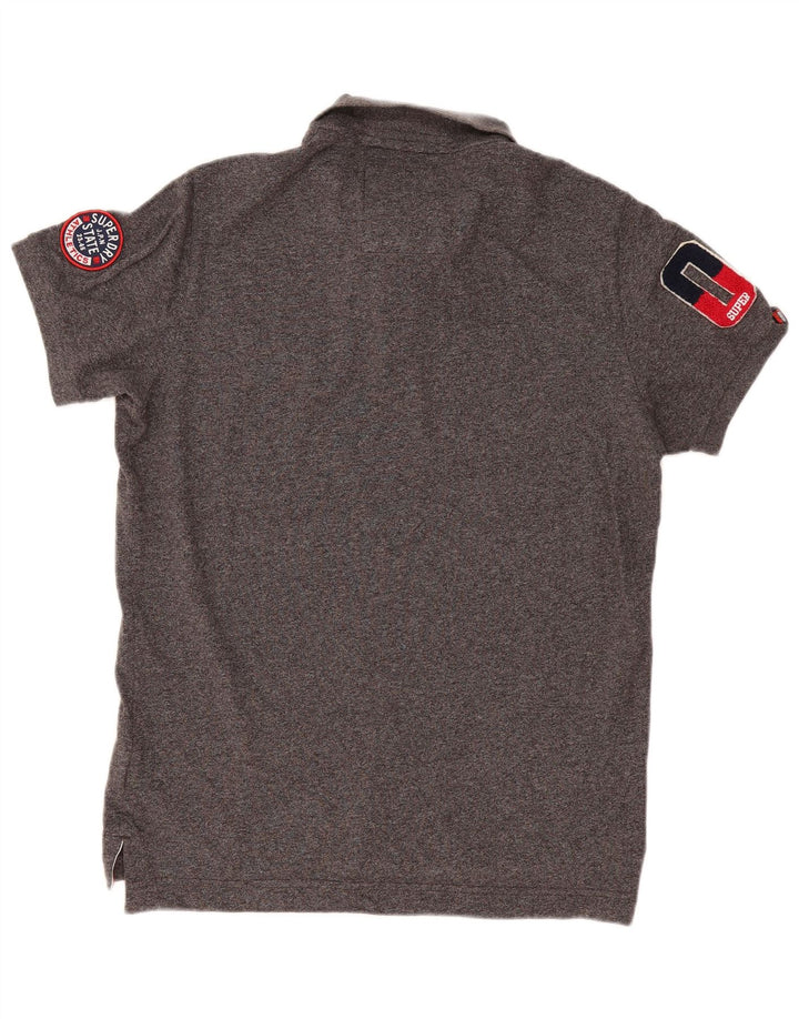 Tricou polo grafic pentru bărbați Superdry XL, bumbac cu pete gri