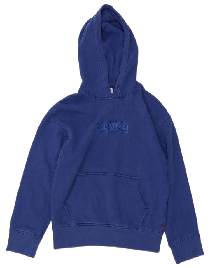 Pulover cu capota cu grafic Levi's pentru bărbați, bumbac mic, albastru