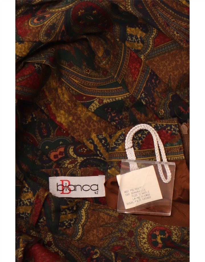 BIANCA Fusta plisată pentru femei IT 42 Medium W30 Maro Paisley Poliester