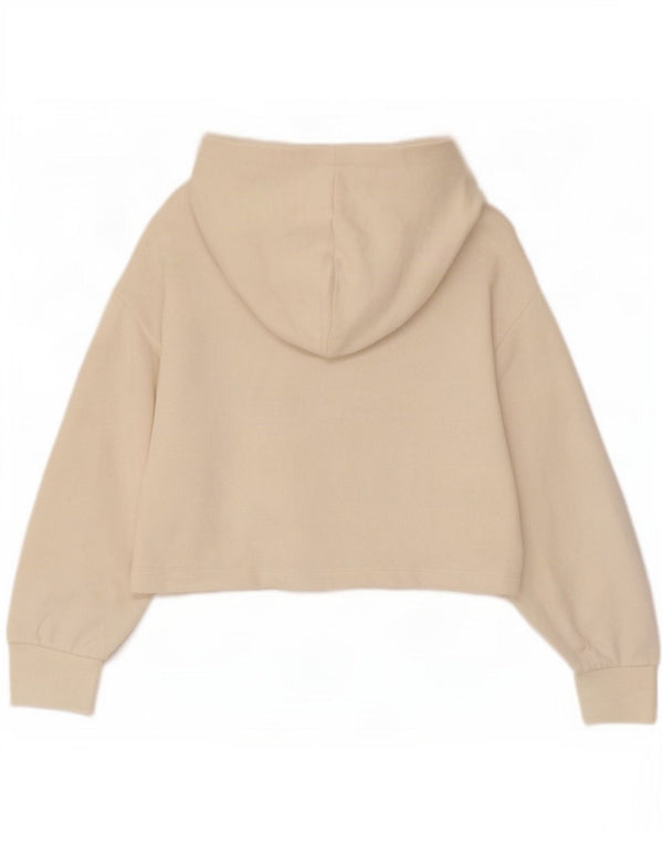 Zara Womens Los Angeles Crop Oversized Hoodie Jumper UK 14 Medium Off White