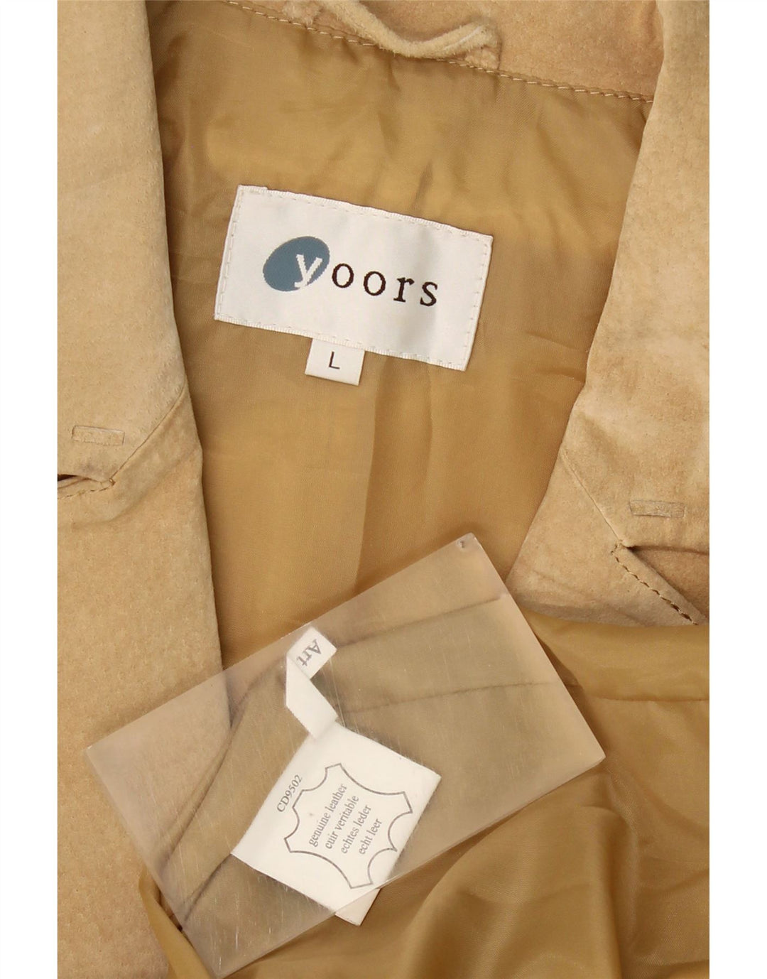 VINTAGE Womens Suede Overcoat UK 16 Large Beige Leather Vintage Vintage and Second-Hand Vintage from Messina Hembry 