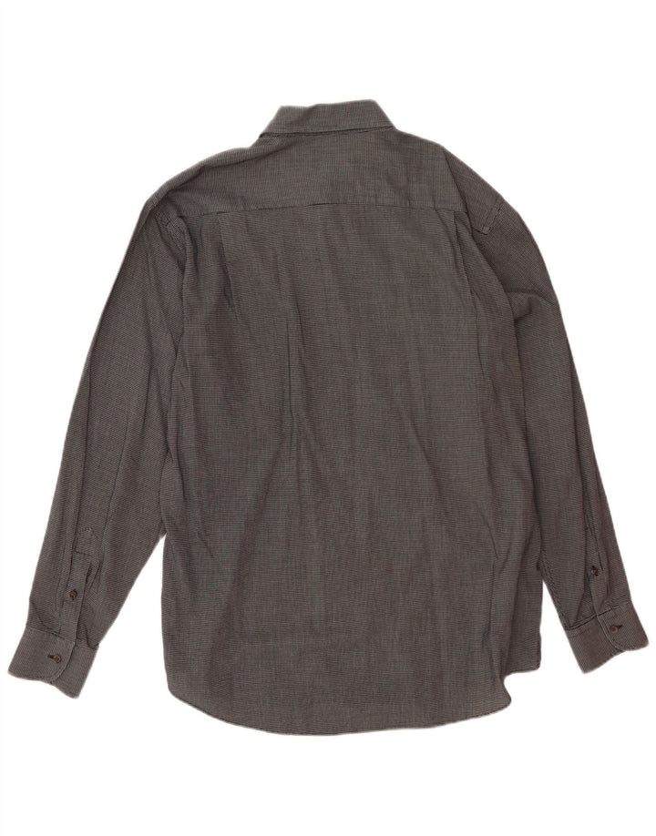 PANCALDI & B Mens Shirt Size 16 Large Grey Houndstooth Cotton