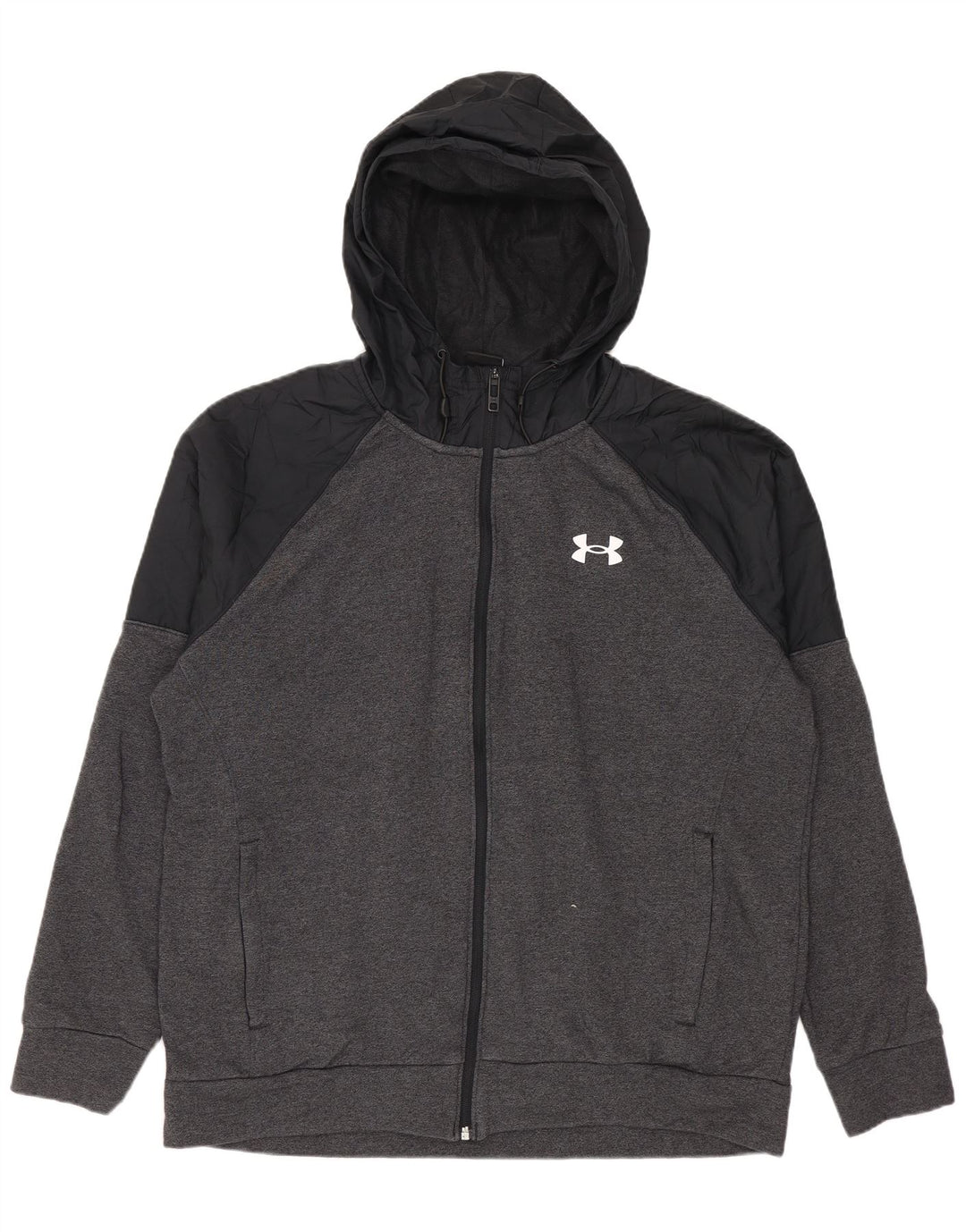 Pulover Under Armour pentru bărbați, cu fermoar, bumbac, gri mare