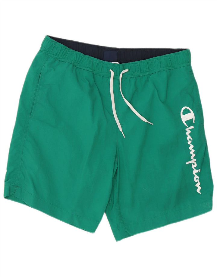 Pantaloni scurți de înot grafic pentru bărbați Champion din poliester verde mare