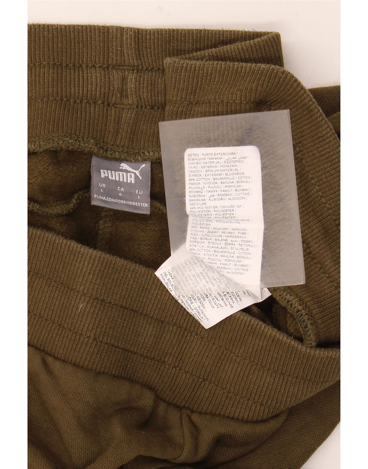 Pantaloni de trening PUMA pentru bărbați Joggeri mari, bumbac, kaki