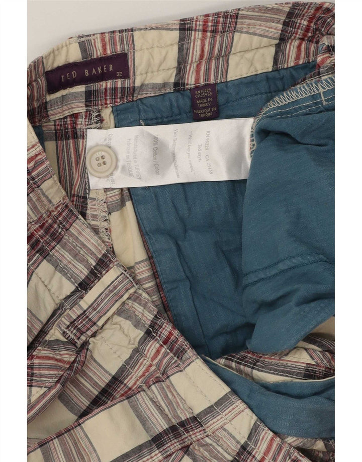 Pantaloni scurți chino pentru bărbați Ted Baker W32, bumbac cu carouri multicolore medii